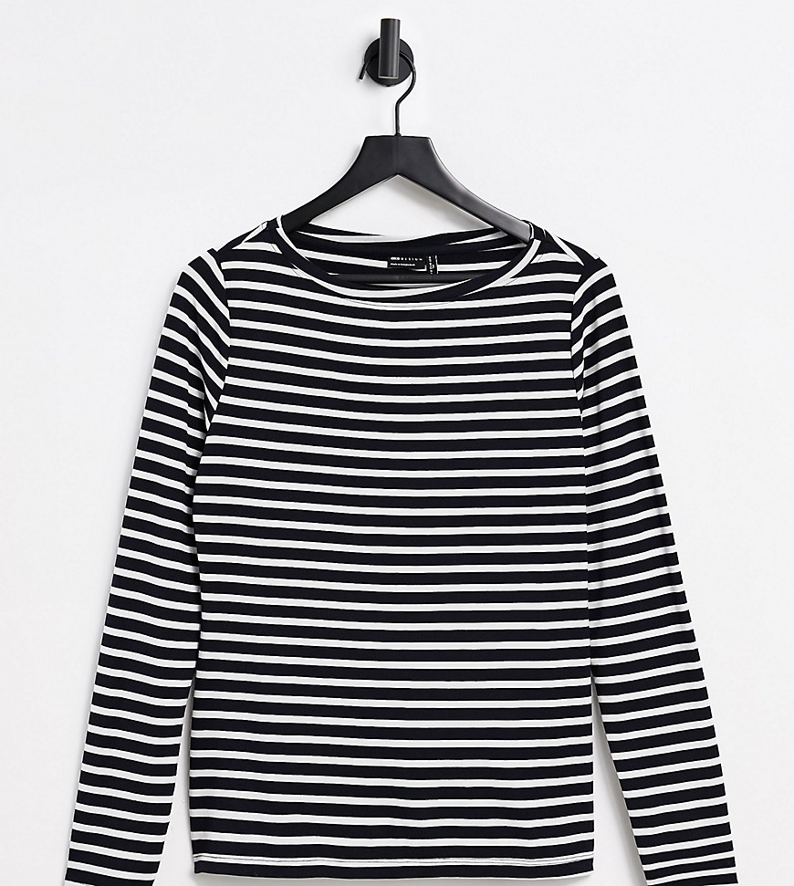 ASOS DESIGN Tall long sleeve striped t-shirt in navy-Multi