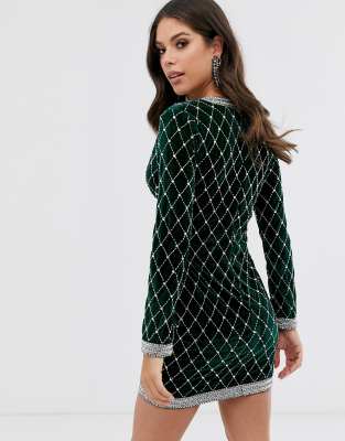 velvet embellished dress