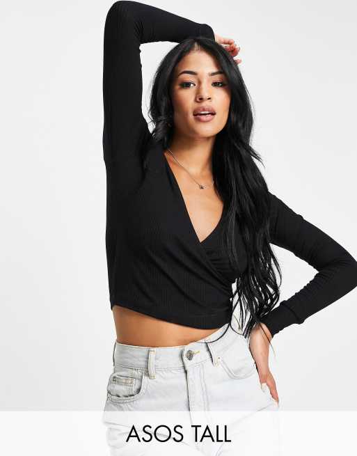 Asos long sleeve crop 2024 top