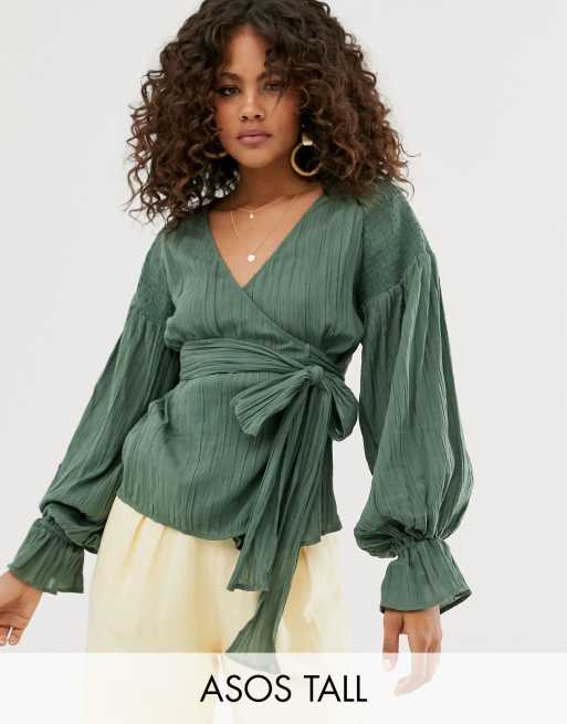 Asos cheap wrap blouse