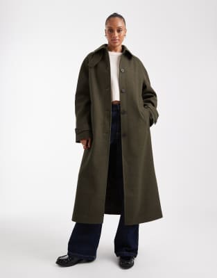 ASOS DESIGN Tall - Longline-Automantel in Olivgrün