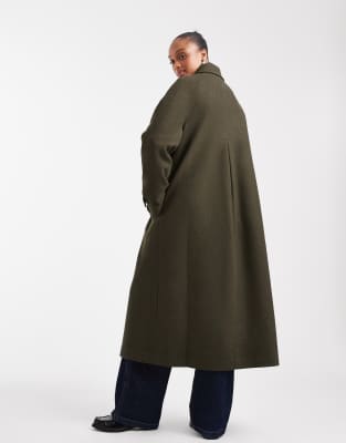 Asos Tall Asos Design Tall Longline Car Coat In Green