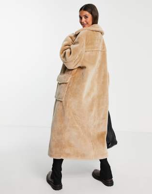 asos design plush faux fur