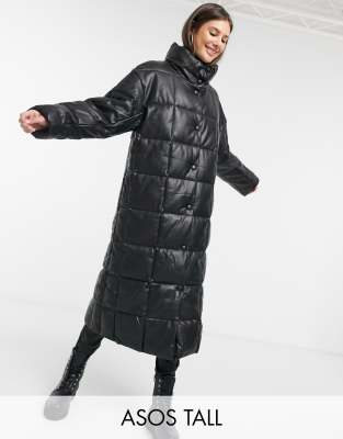 asos long quilted coat