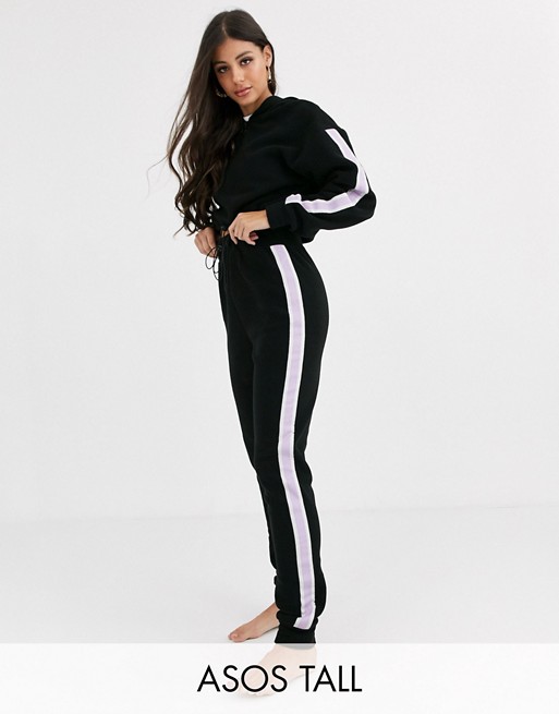 ASOS DESIGN Tall lounge microfleece hoodie with toggles & highwaisted legging set