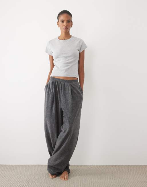 ASOS DESIGN Tall lounge mix & match lätta fleece-joggers i kolgrått, 2 av 5