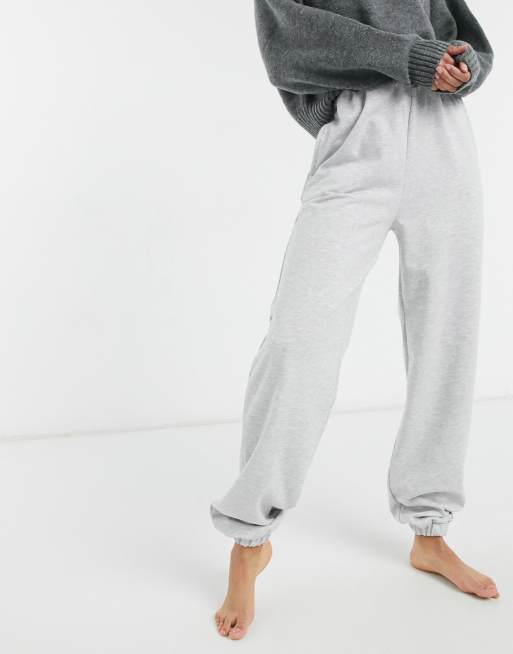 ASOS DESIGN heavyweight oversized wide leg sweatpants in gray heather