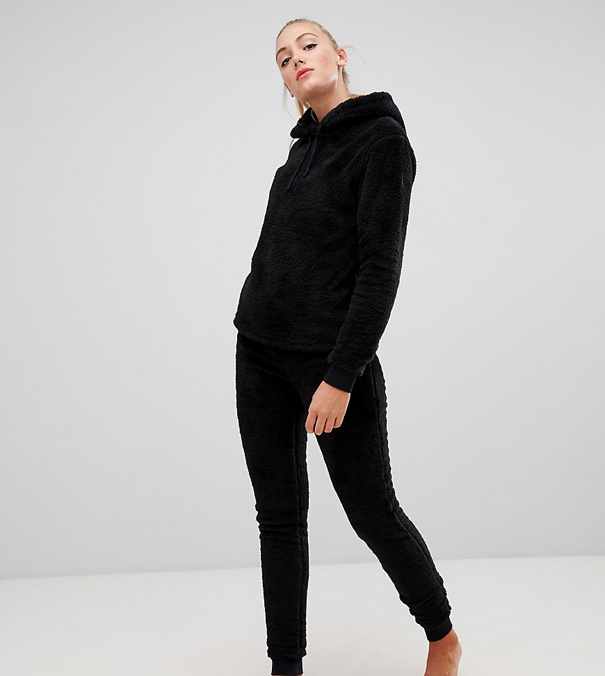ASOS DESIGN Tall Lounge super soft hoody and jogger twosie-Black