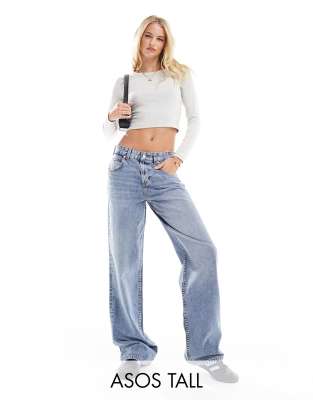 ASOS Tall ASOS DESIGN Tall low rise baggy jeans in mid blue