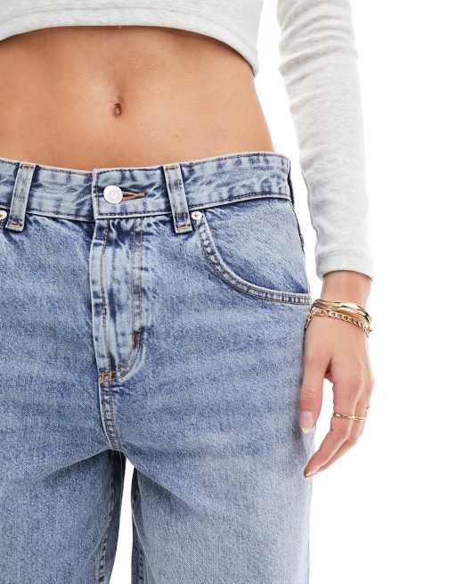 ASOS DESIGN Tall baggy boyfriend jeans in mid blue