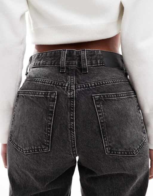ASOS DESIGN Tall mid rise baggy boyfriend jeans in washed black