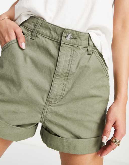 ASOS DESIGN Tall – Luźne szorty mom fit w kolorze spranego khaki, 4 z 4