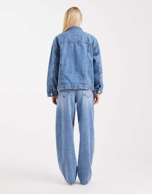 ASOS DESIGN Tall - Lys mellemblå jeans med høj talje og tøndeformede ben, 3 af 5