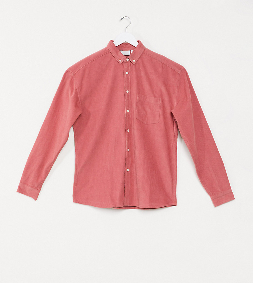 ASOS DESIGN Tall - Lyserød oversized fløjlsskjorte i 90'er-stil-Pink