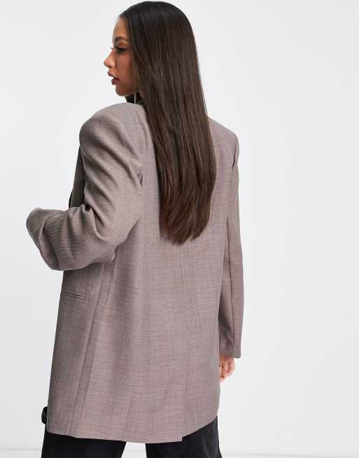 ASOS DESIGN Tall mansy blazer in brown, 2 of 4