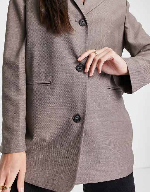 ASOS DESIGN Tall mansy blazer in brown, 4 of 4