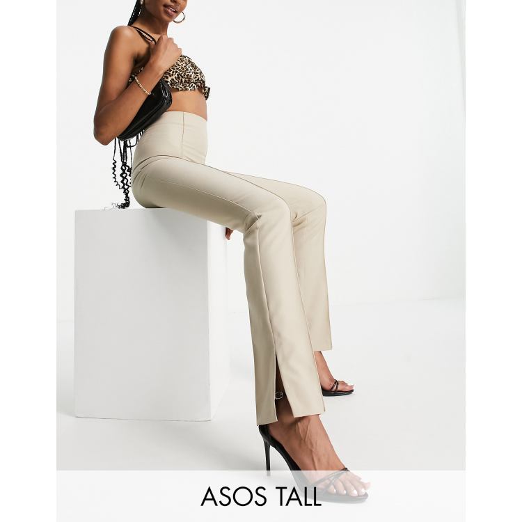 ASOS DESIGN flared suit pants in beige - ShopStyle