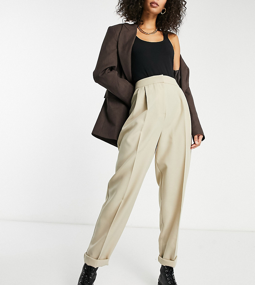 ASOS DESIGN Tall mansy suit tapered pants in mocha-Neutral