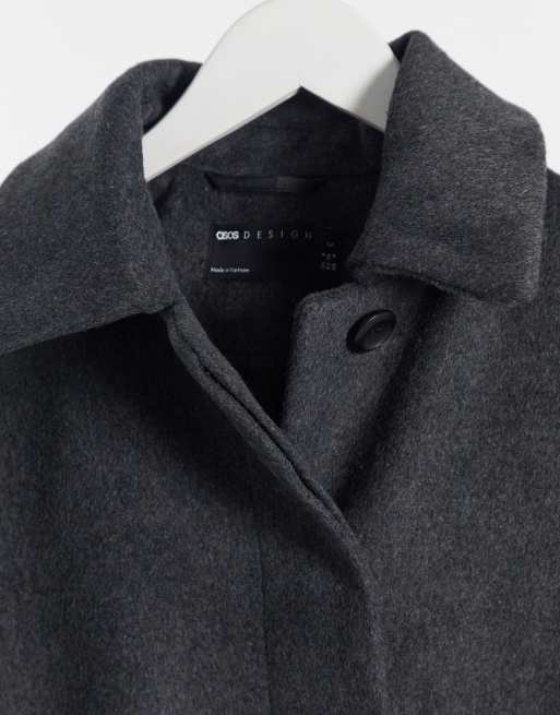 ASOS DESIGN Tall - Manteau boutonné - Gris foncé, 4 de 4