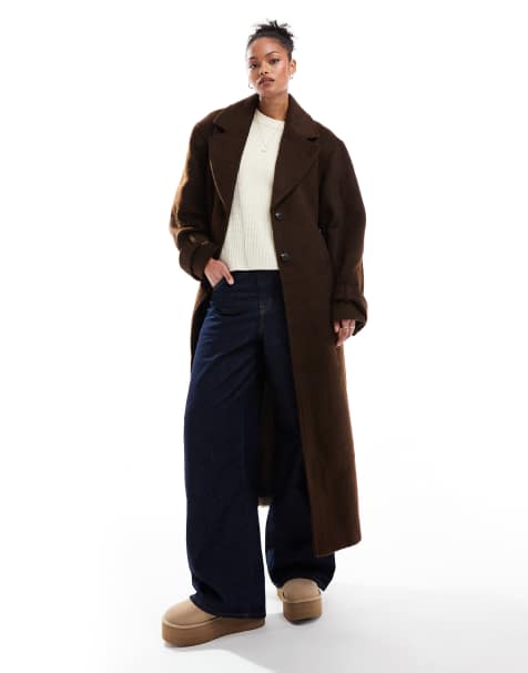 ASOS DESIGN Tall - Manteau habillé bicolore - Champignon/marron - view 1