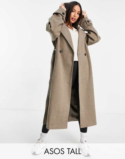 ASOS DESIGN Tall Manteau souple avec ceinture et capuche