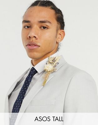 Homme DESIGN Tall - Mariage - Veste de costume ultra ajustée micro-texturée - Gris glacé