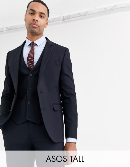 ASOS DESIGN Tall – Mörkblå kostym med extra smal passform, 2 av 3