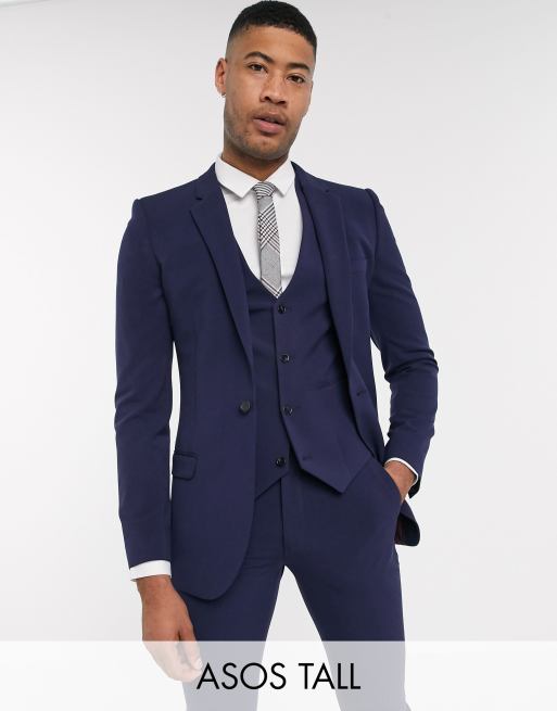 ASOS DESIGN Tall - super skinny mørkeblå habit i firvejsstretch, 2 af 4