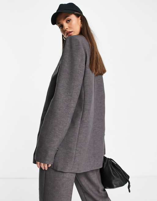 ASOS DESIGN Tall masculine suit blazer in charcoal, 3 of 4