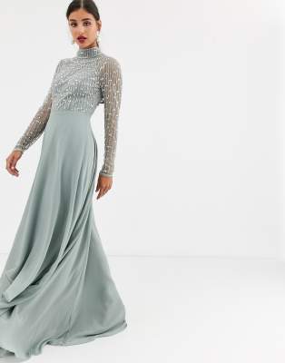 asos silver maxi dress