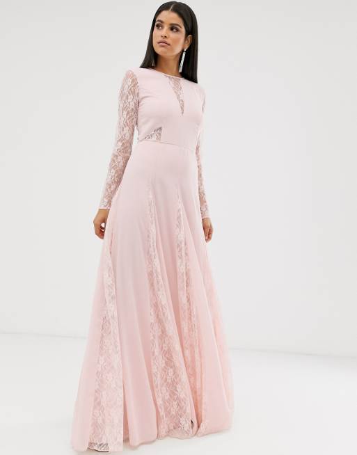 Asos lace insert panelled hotsell maxi dress