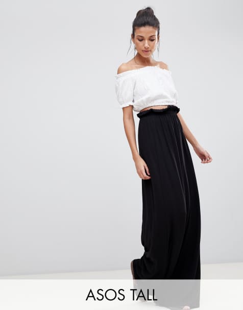 ASOS DESIGN Tall maxi skirt with paperbag waist