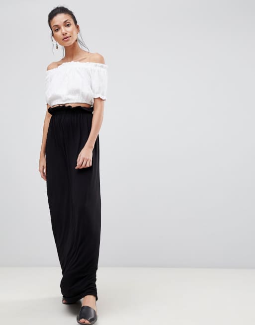 ASOS DESIGN Tall maxi skirt with paperbag waist