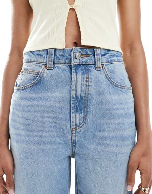 ASOS DESIGN Tall - Mellemblå dad-jeans med vide ben, 4 af 5
