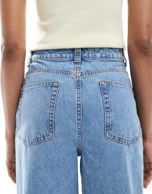 ASOS DESIGN Tall - Mellemblå dad-jeans med vide ben, 5 af 5