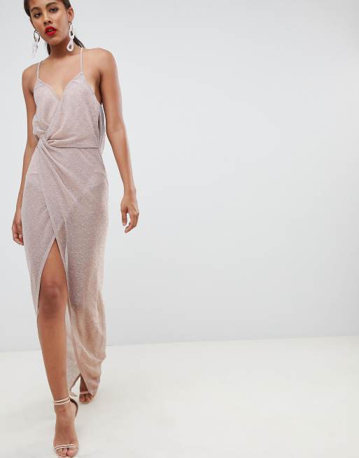 Sheer 2025 metallic dress