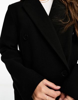 ASOS DESIGN Tall mid length dad coat in black