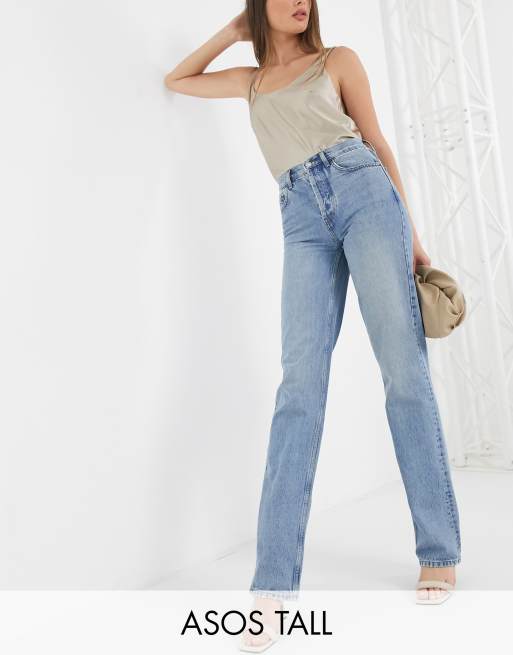 ASOS DESIGN Tall mid rise '90s' straight leg jeans in ASOS