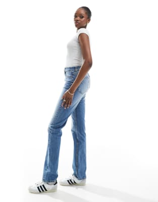 Asos Tall Asos Design Tall Mid Rise Straight Leg Jeans