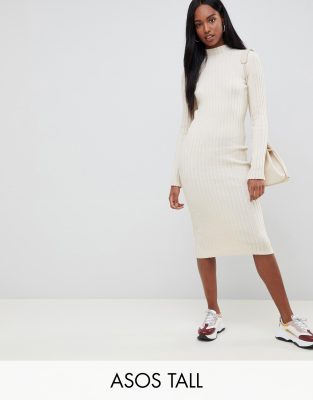 asos black ribbed dress