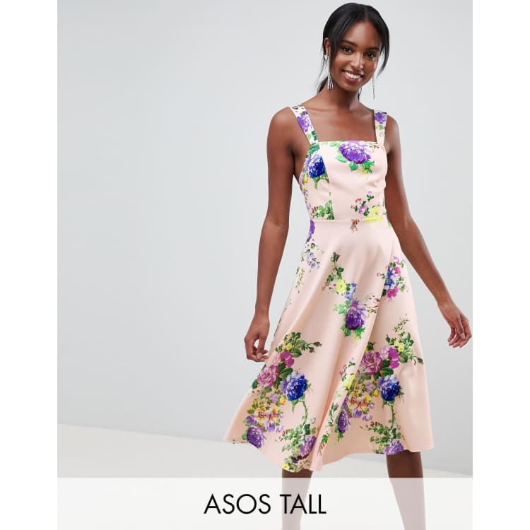 Asos design square neck midi prom dress hotsell