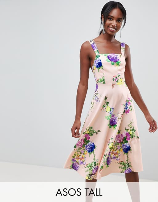 Square neck shop midi prom dress