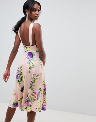 Asos square neck midi best sale prom dress