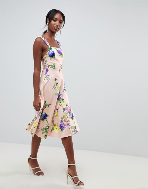 Asos design square neck midi prom dress sale