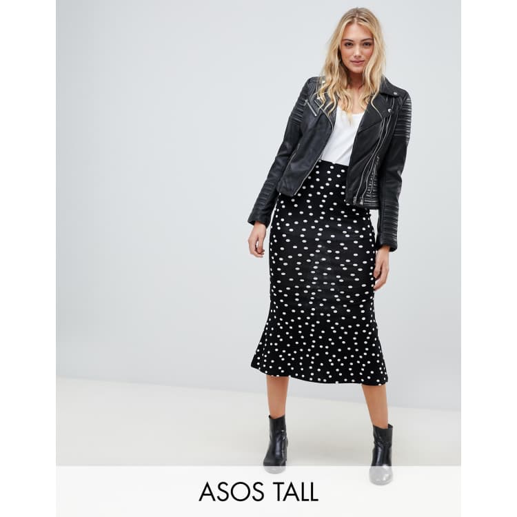 Asos design midi skirt with kick flare in polka dot hotsell
