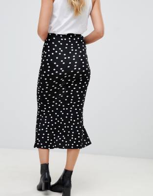 Asos polka dot 2025 kick flare skirt