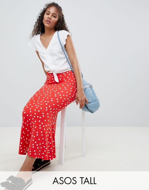 Asos polka dot midi 2024 skirt