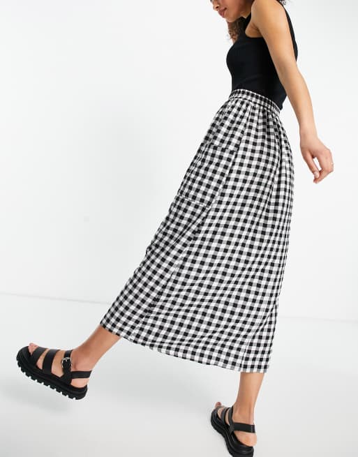 Asos check shop midi skirt