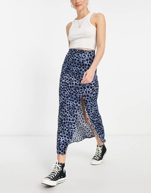 Leopard print maxi skirt with outlet split