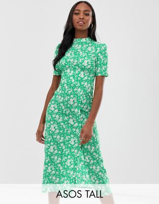 ASOS DESIGN Tall midi tea dress with 